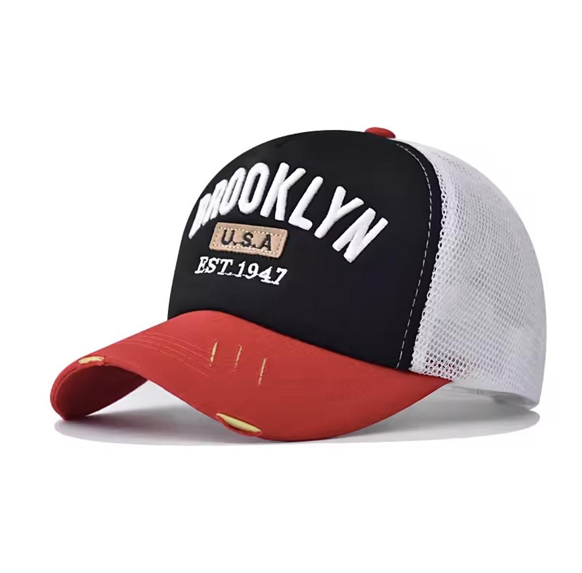 Кепка тракер Wuke логотип Brooklyn с сеточкой унисекс оne size Красный