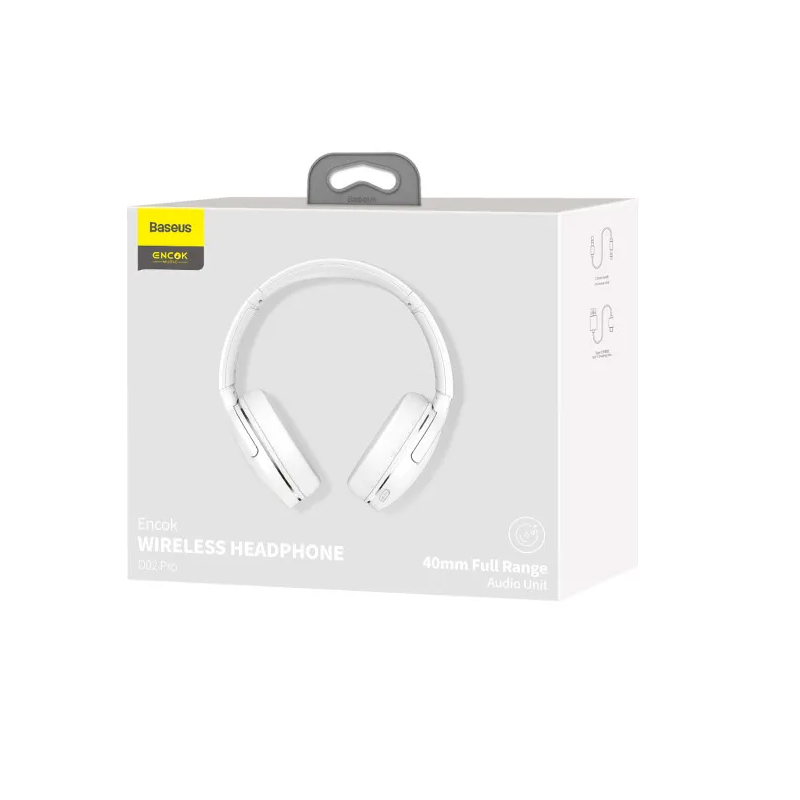 Навушники бездротові накладні Baseus Encok Wireless headphone D02 Pro White (NGTD010302)