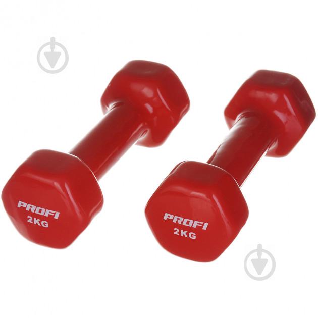 Гантели Profi M 0290 Виниловые 2кг Red (LI10360) Гантели Profi M 0290 Виниловые 2кг Red (LI10360)