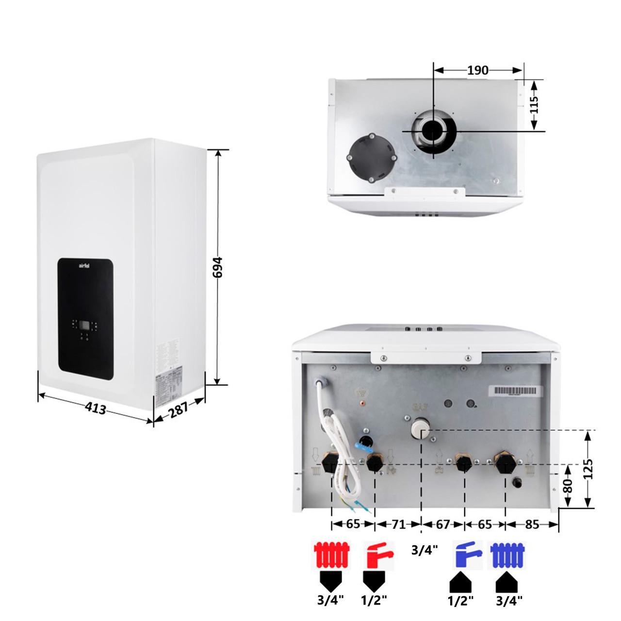 Котел газовий Airfel Elegant 18 кВт двоконтурний (2657693482) - фото 2