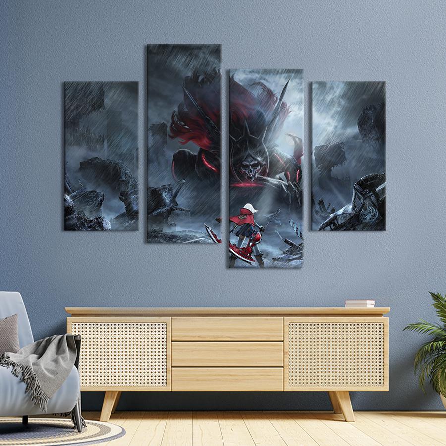 Картина на холсте Героиня аниме против смерти 89x56 см (1020-42)