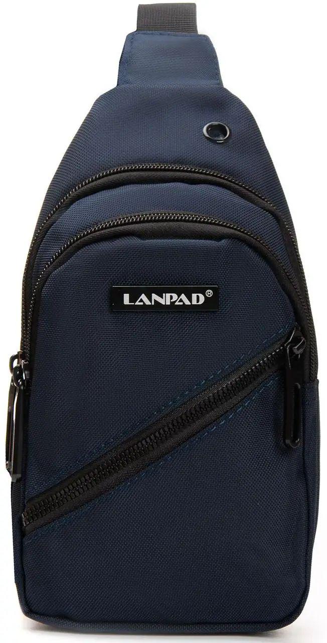 Сумка слінг чоловіча Lanpad тканинна Синій (LAN82085 blue)