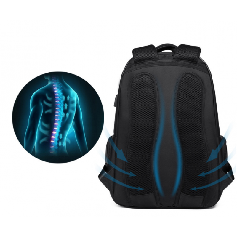 Рюкзак чоловічий міський 45х32х15 Чорний (547) - фото 5 Рюкзак чоловічий міський 45х32х15 Чорний (547) - фото 5