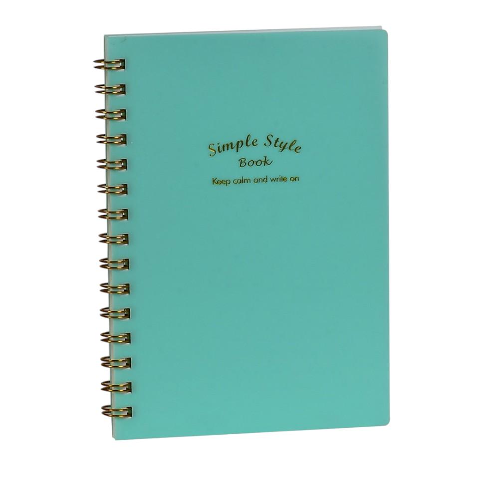 Блокнот на спирали Stenson Simple style А5 на 100 листов с обложкой из пластика Зеленый (WW01587ST)