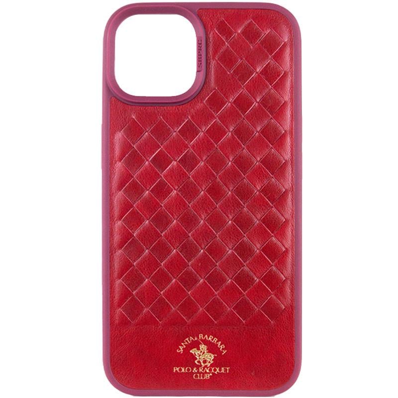 Противоударный кожаный чехол Polo Santa Barbara для Apple iPhone 15 Plus 6.7" Red