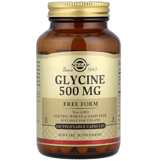Аминокислота Глицин Solgar GLYCINE 500 мг 100 капсул