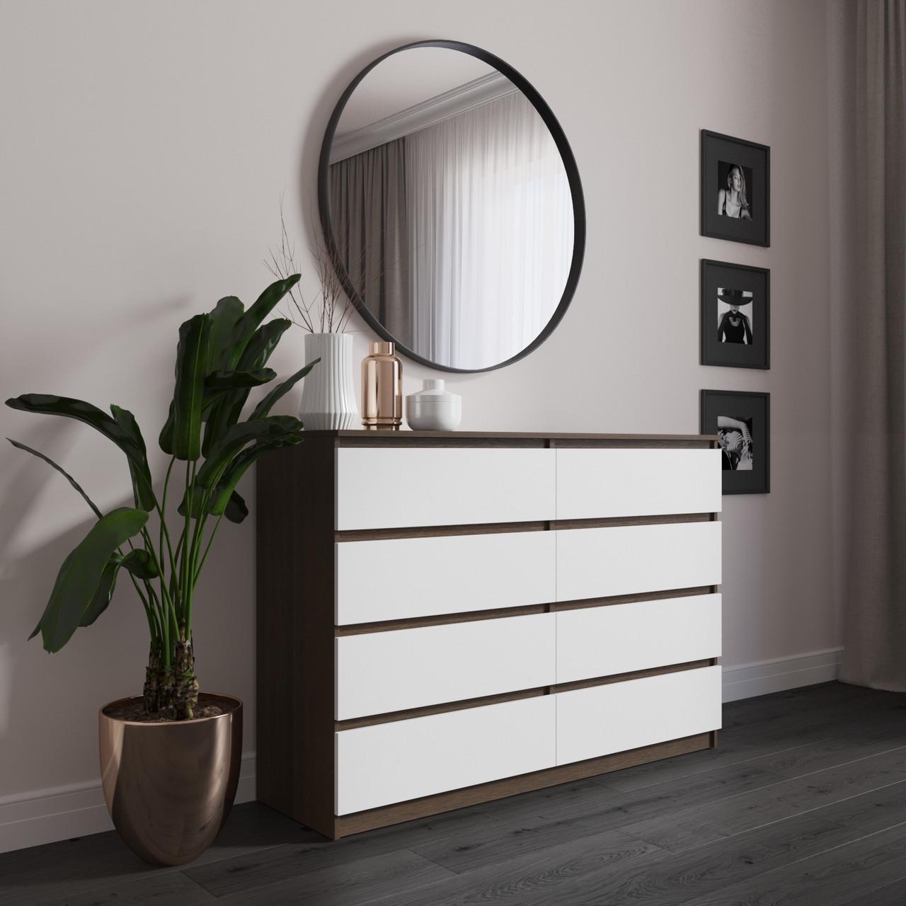 Комод з шухлядами Вайс R-8 140х40х98 см Венге Темний/Білий (30345568) - фото 1 Комод з шухлядами Вайс R-8 140х40х98 см Венге Темний/Білий (30345568) - фото 1
