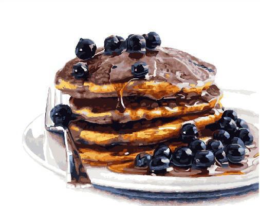 Картина за номерами Brushme Млинці з чорницею 40x50 см (GX22642) Картина за номерами Brushme Млинці з чорницею 40x50 см (GX22642)