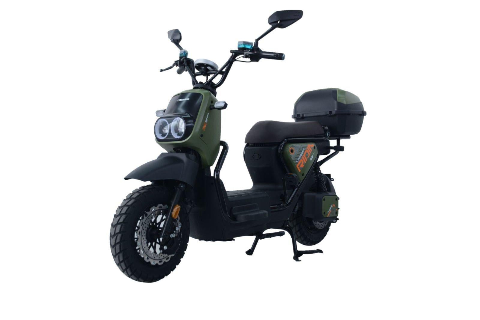 Электроскутер двухместный Crosser CR4 1200W 72V 20Ah с кофр-багажником Зеленый