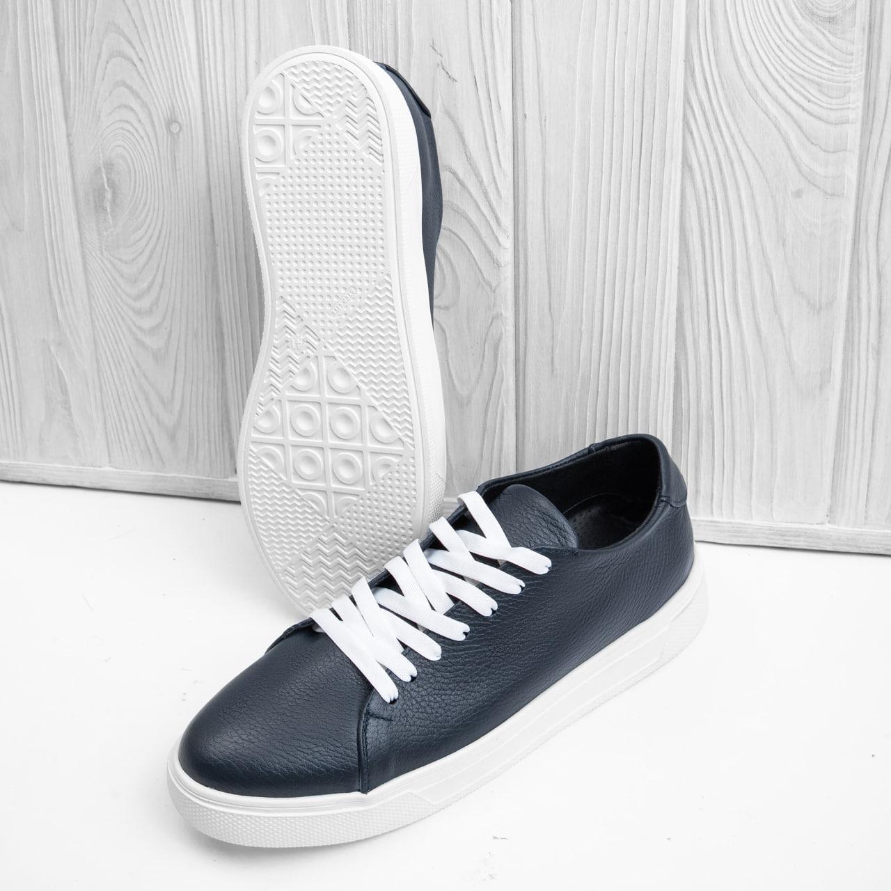 Кроссовки мужские Kindzer LUX 2206 кожаные р. 43 Синий/Белый (220643) - фото 4