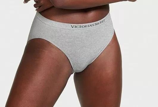 Трусики Victoria's Secret Seamless Bikini Panty Heather Gray L Серый (26327431)