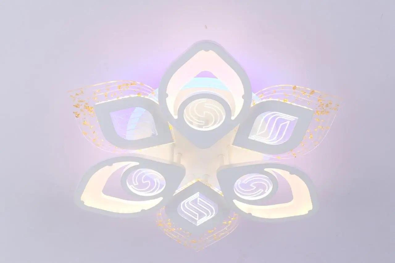 Люстра стельова світлодіодна Valeso V K29118-3+3+1 WT з пультом 178W (00000140433)