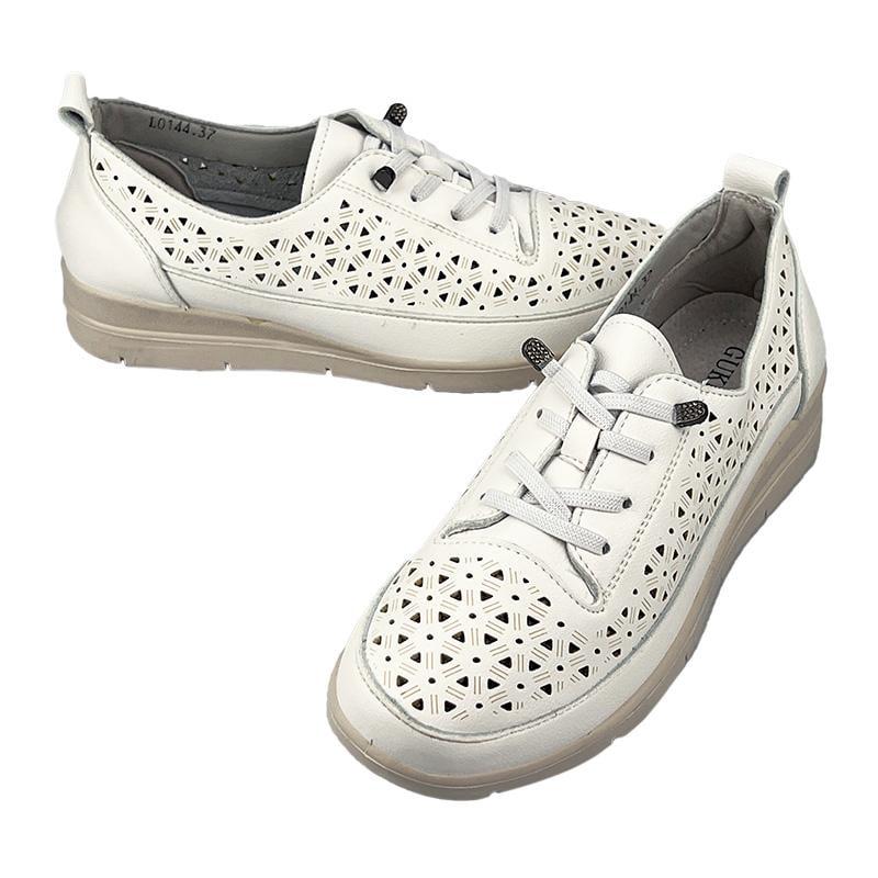 Мокасини жіночі перфорована шкіра 10144 p. 40 25,5 см Білий - фото 2 Мокасини жіночі перфорована шкіра 10144 p. 40 25,5 см Білий - фото 2