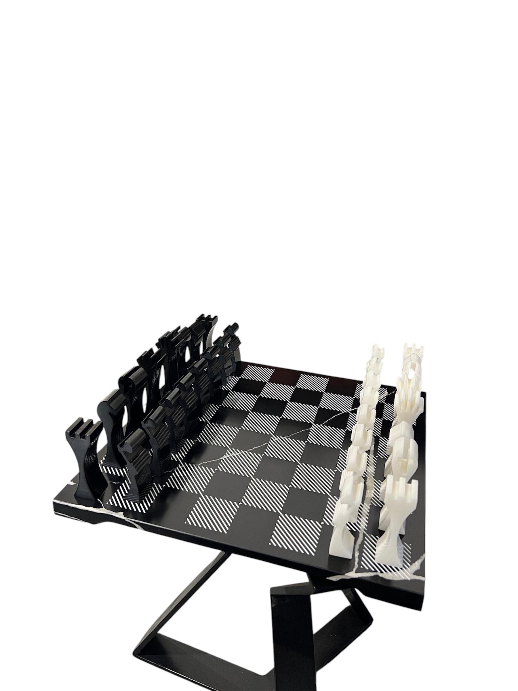 Дошка шахова мармурова 40х40 см Чорний (25602724)