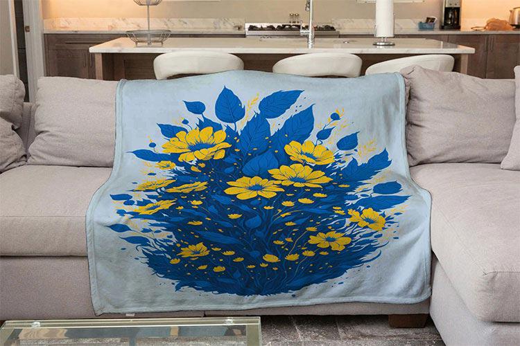 Плед PromoZP Flowers плюш двухслойный 150х210 см (111531)