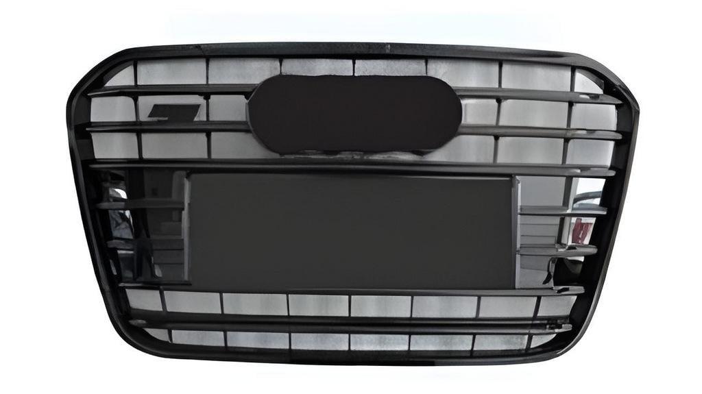 Передня решітка з чорною рамкою S-style 2011-2014 GT Tuning для Audi A6 C7 2011-2017 ABS Чорний