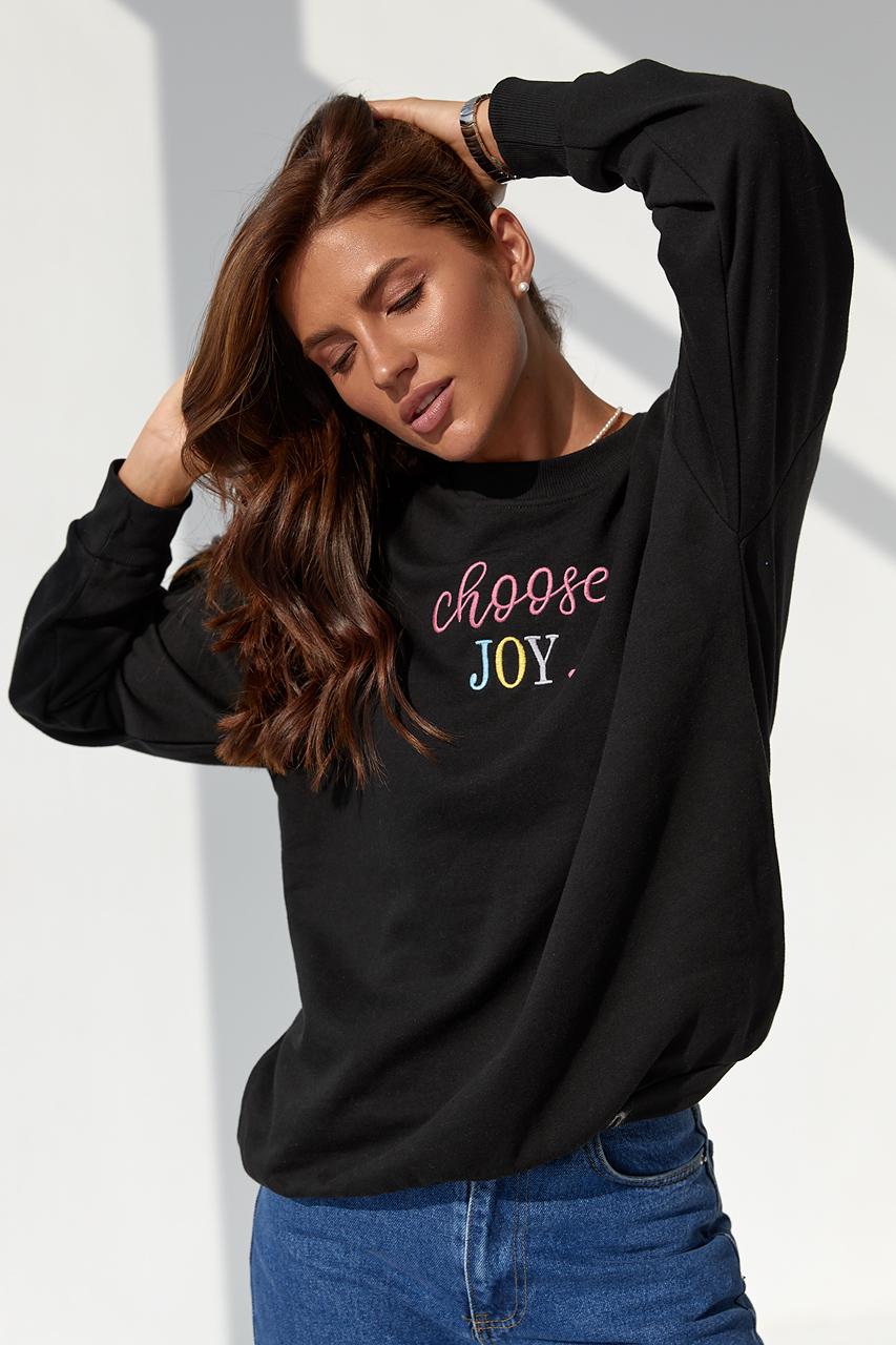 Світшот жіночий "choose joy" L Чорний (9441808)