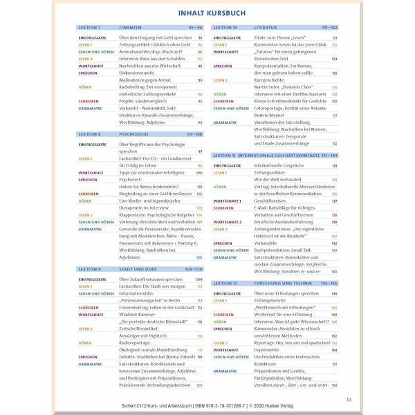 Книга "Sicher! C1.2 Kursbuch und Arbeitsbuch mit CD-ROM zum Arbeitsbuch Lektion 7–12" (ISBN:9783197012087) - фото 2