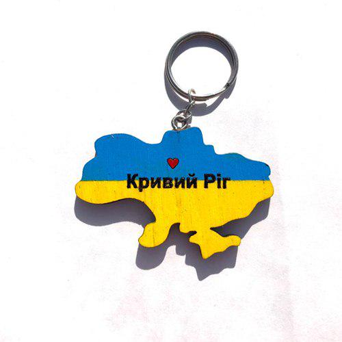 Брелок патриотический из дерева "Кривий Ріг" 5х3 см (041020234)
