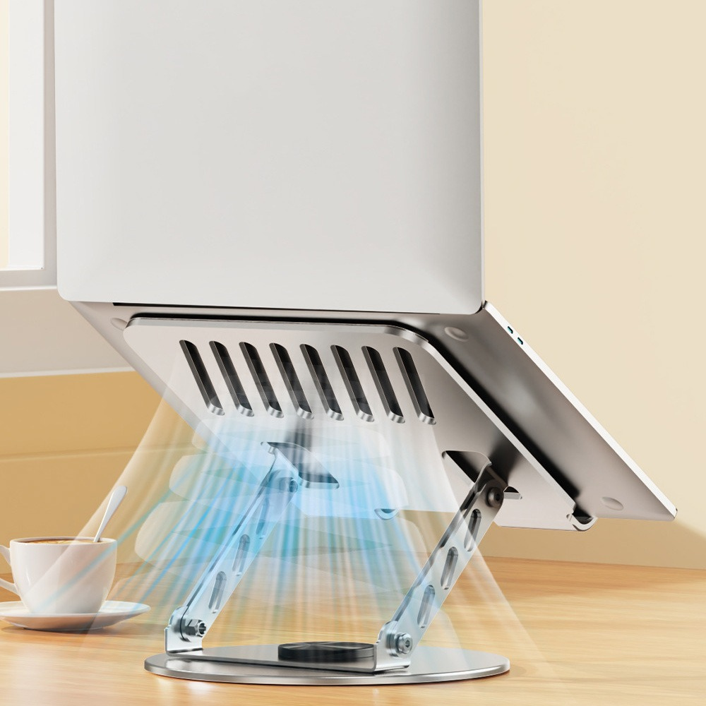 Подставка для ноутбука и планшета настольная для гаджетов с поворотом на 360 Серый - фото 2 Подставка для ноутбука и планшета настольная для гаджетов с поворотом на 360 Серый - фото 2