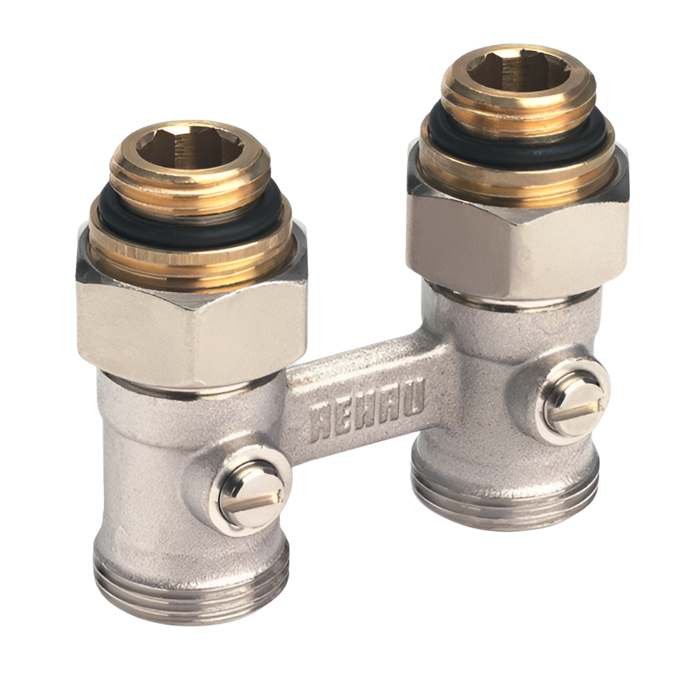 Блок кранов шаровых REHAU Rautitan Н-образный прямые 1/2-3/4" (240727001)