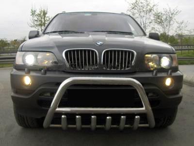 Кенгурятник WT003 60 мм CAN для BMW X5 E-53 1999-2006 гг. нержавеющая сталь Хром