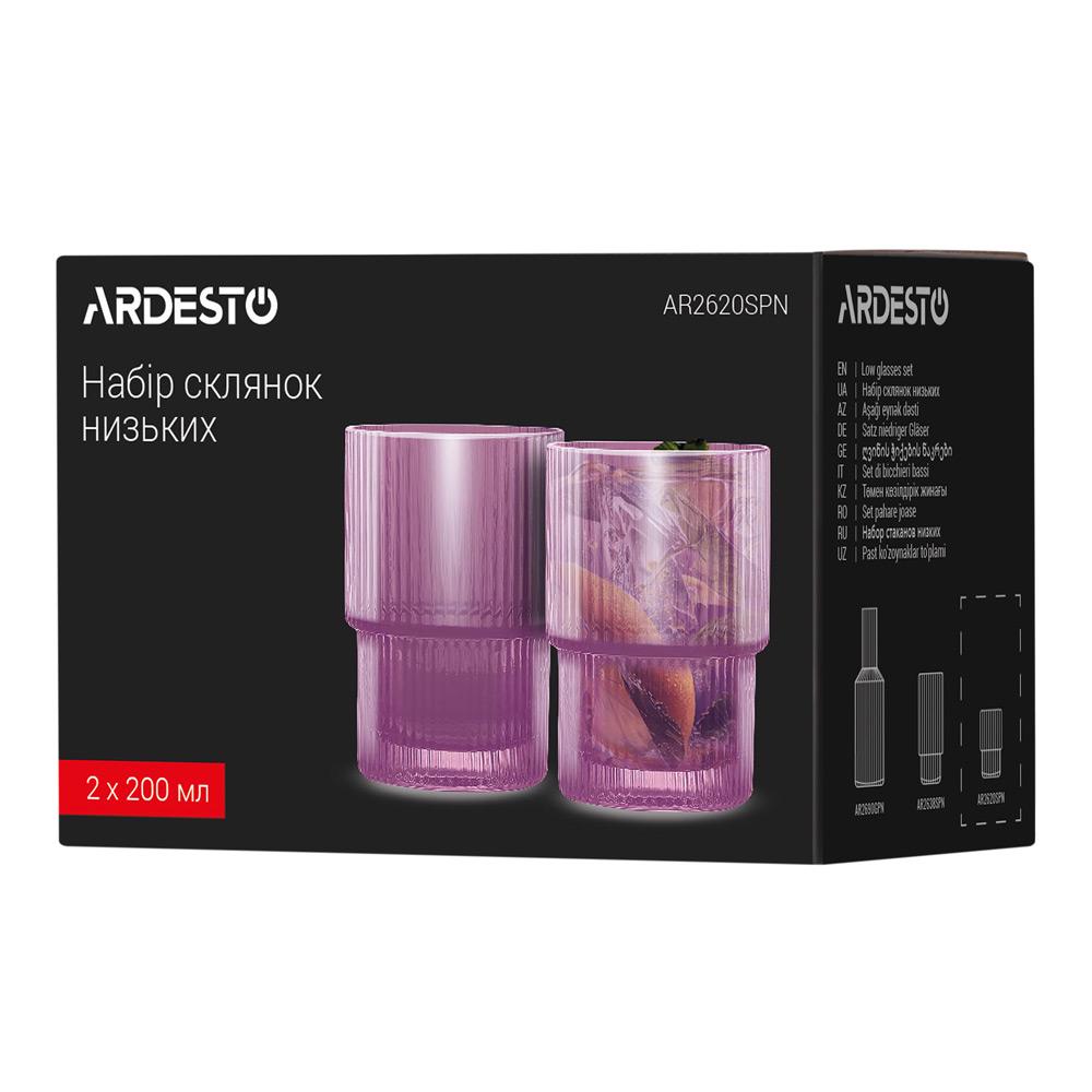 Набір склянок низьких Ardesto AR2620SPN 200 мл 2 шт. Рожевий (123514) - фото 2 Набір склянок низьких Ardesto AR2620SPN 200 мл 2 шт. Рожевий (123514) - фото 2