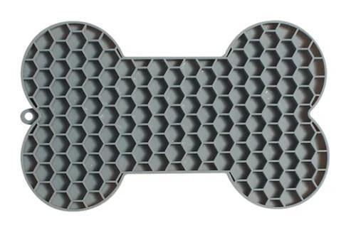 Килимок для повільного годування тварин силіконовий Кісточка 18х11 см Сірий (НР051497)