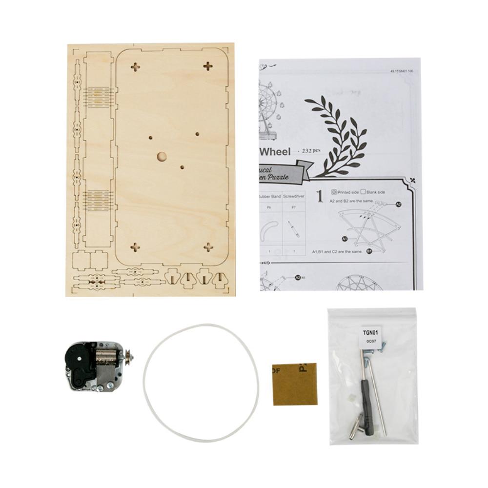 Конструктор Robotime Колесо огляду з музикою 28х10х34 см 232 деталей (VA-1430293492) - фото 6