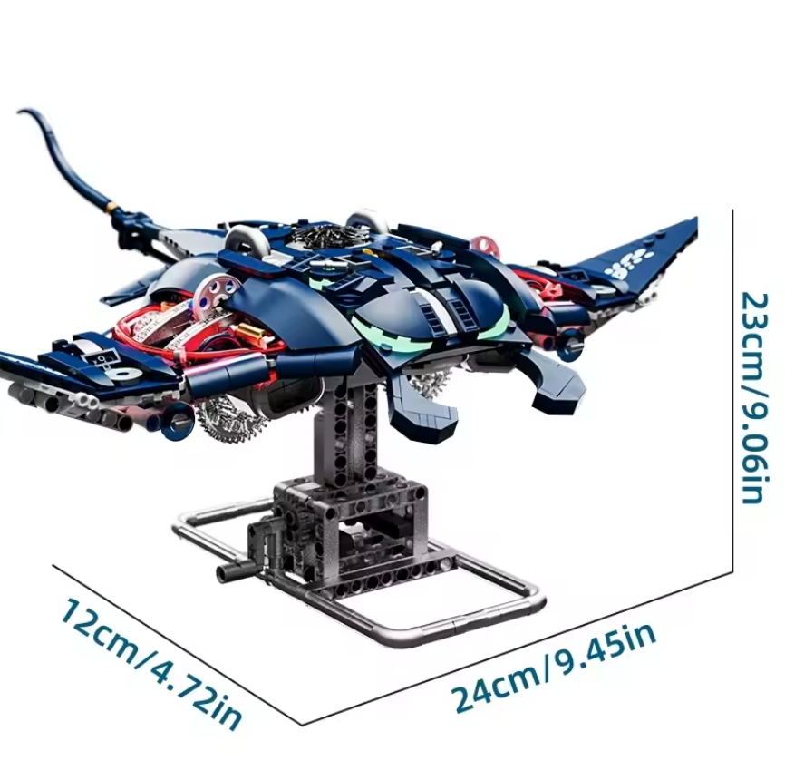 Конструктор механический двухсторонний MJI рыба Скат Devilfish 966 деталей - фото 4 Конструктор механический двухсторонний MJI рыба Скат Devilfish 966 деталей - фото 4