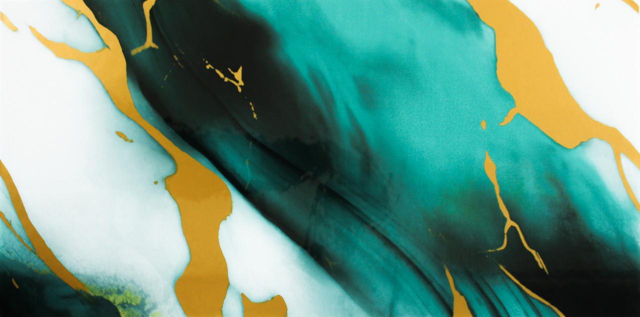 Панель самоклеюча глянцева РЕТ під колір структури 600х300х2,5 мм Пастельний надсвітлий синьо-бірюзовий (VN3-117)