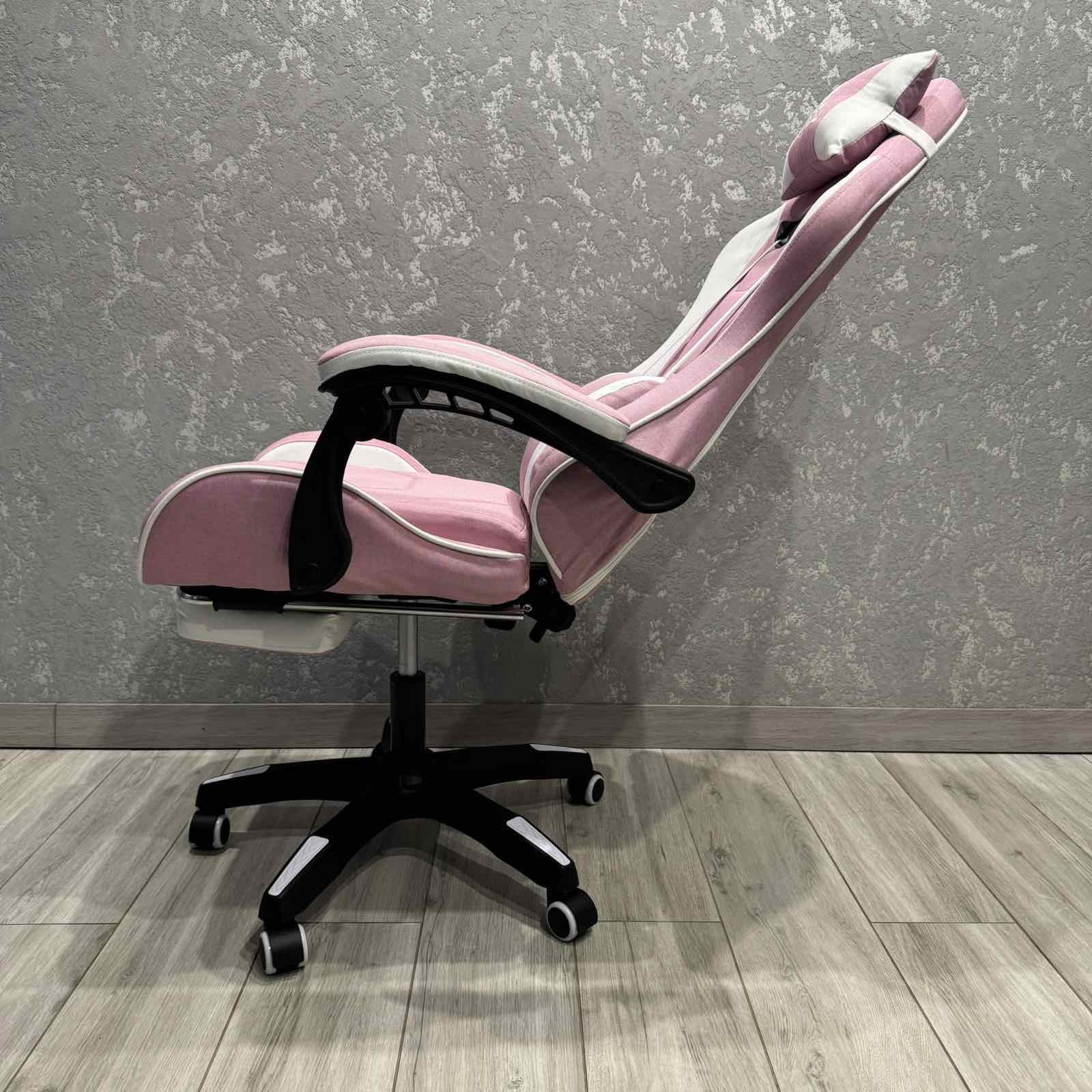 Кресло компьютерное тканевое EC Gaming K40 Розово-белый - фото 8