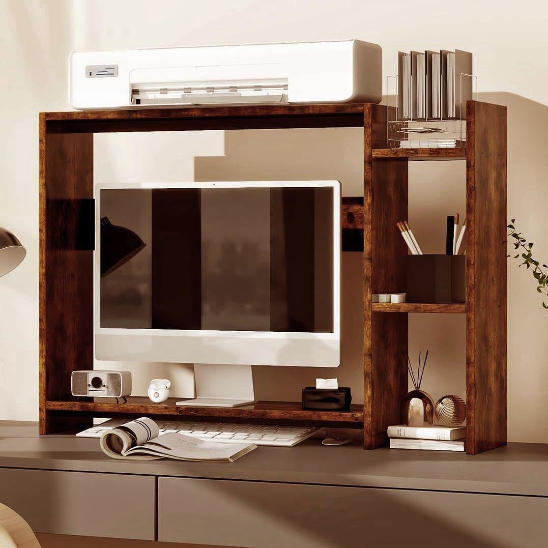 Полка-надстройка настольная из дерева Оренс терракот (АКД-014632)