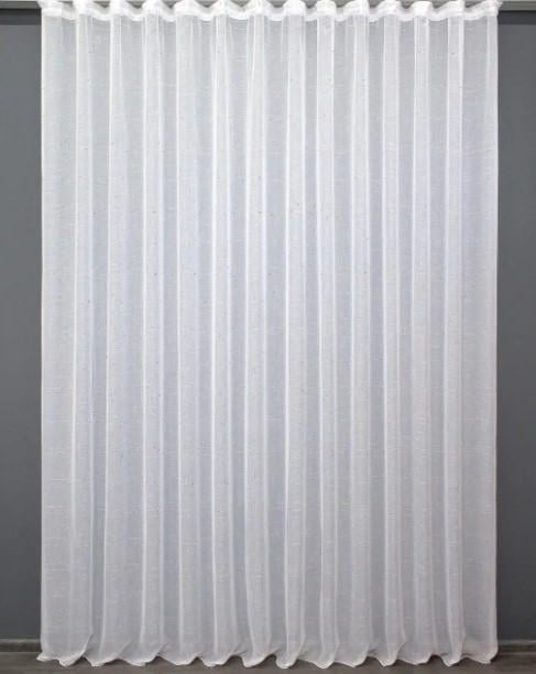 Тюль Ивонна лен Белый/Золотистое вкрапление(1376т)