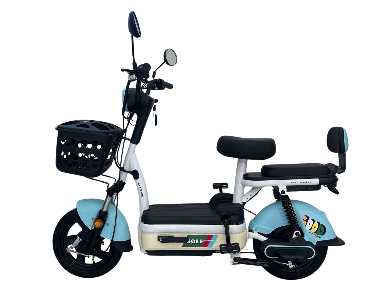 Електроскутер E-Titan Golf 14" Біло-блакитний