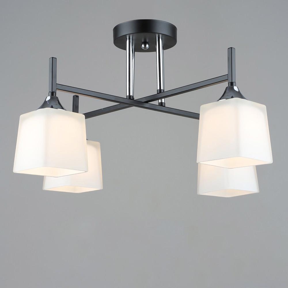 Люстра потолочная Light House SRS-19643/4 BK+CH Черный/Белый/Хром