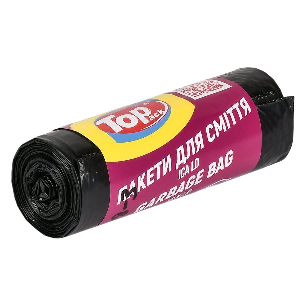 Пакети для сміття TOP PACK TP4-208-3 . надміцні 60×80 см 60 л 10 шт Чорний (656802)