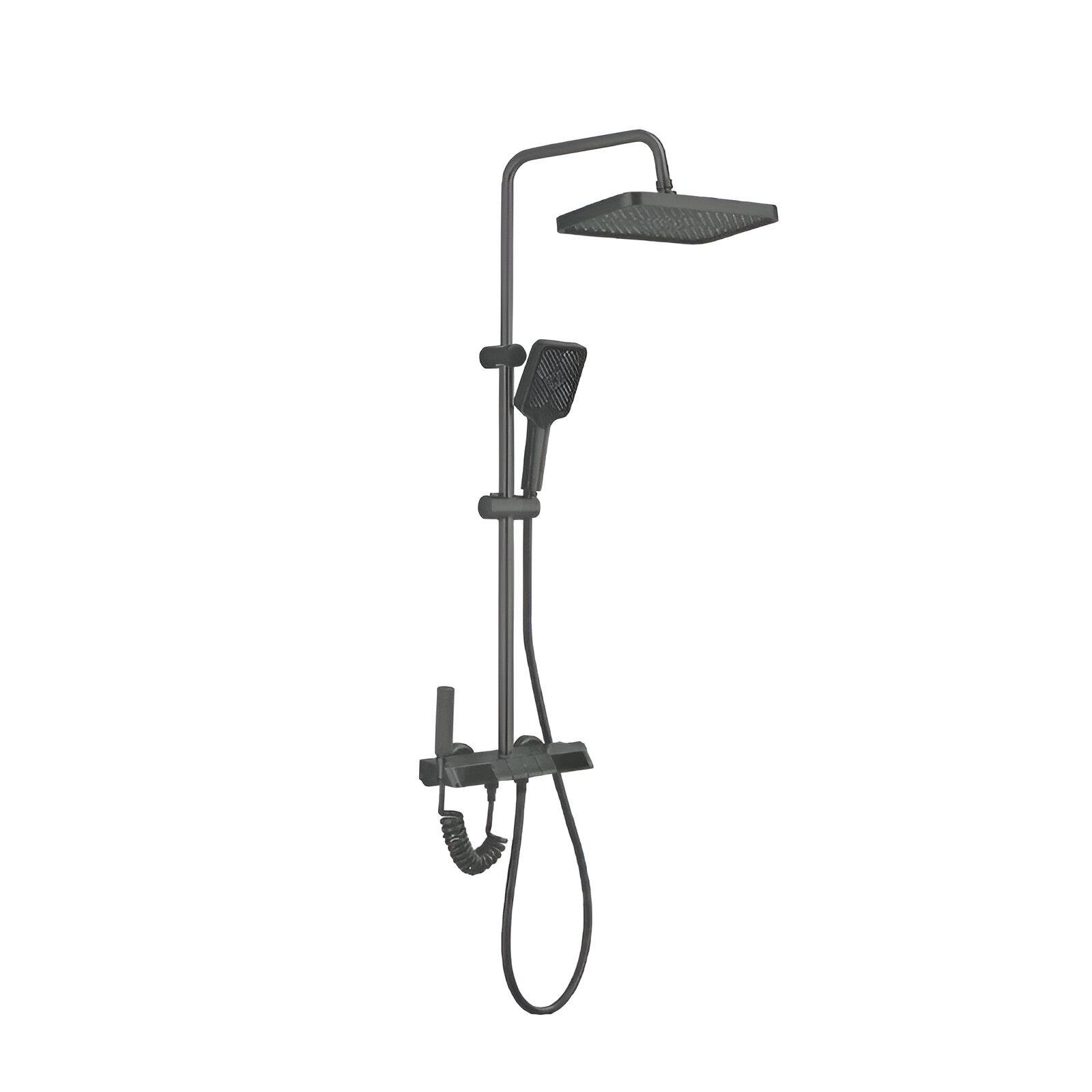 Душевая колонна Champion PBR-009-J со смесителем с кнопочным переключателем 4 режима Graphite (CH6502)
