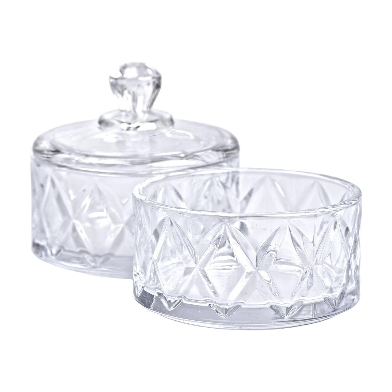Цукерниця скляна з кришкою дворівнева 10 см (6025) - фото 4 Цукерниця скляна з кришкою дворівнева 10 см (6025) - фото 4