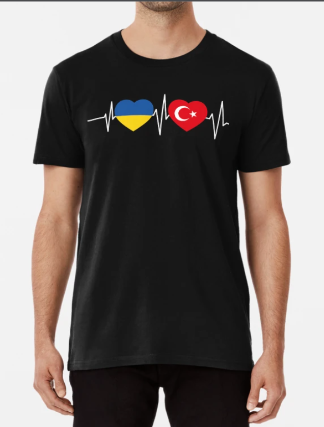 Футболка мужская патриотическая Stedman с принтом Ukraine Turkey XXXL Черный (УКР387-6)