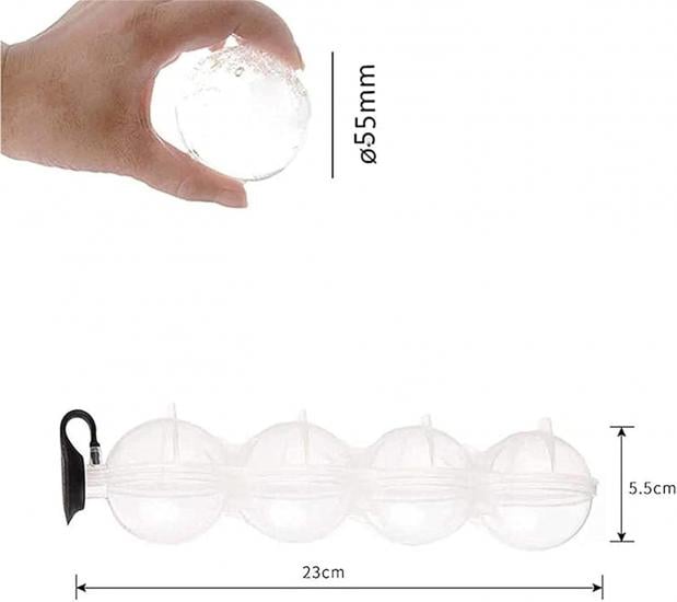 Форма для льда пластиковая Сфера шар 5,5 см 4 шт. White (128255) - фото 7 Форма для льда пластиковая Сфера шар 5,5 см 4 шт. White (128255) - фото 7