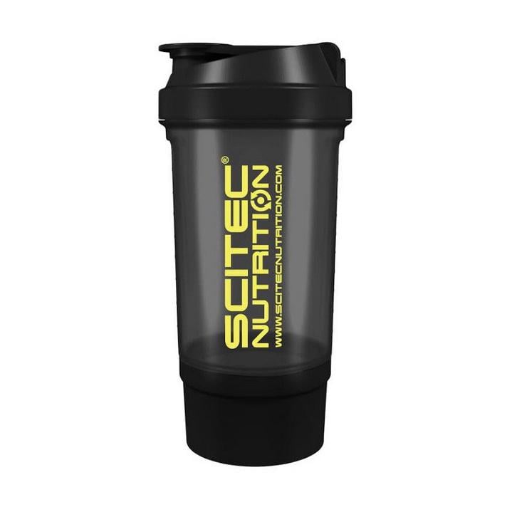 Шейкер для протеина с контейнером Scitec Nutrition Shaker Travel 500 мл Черный