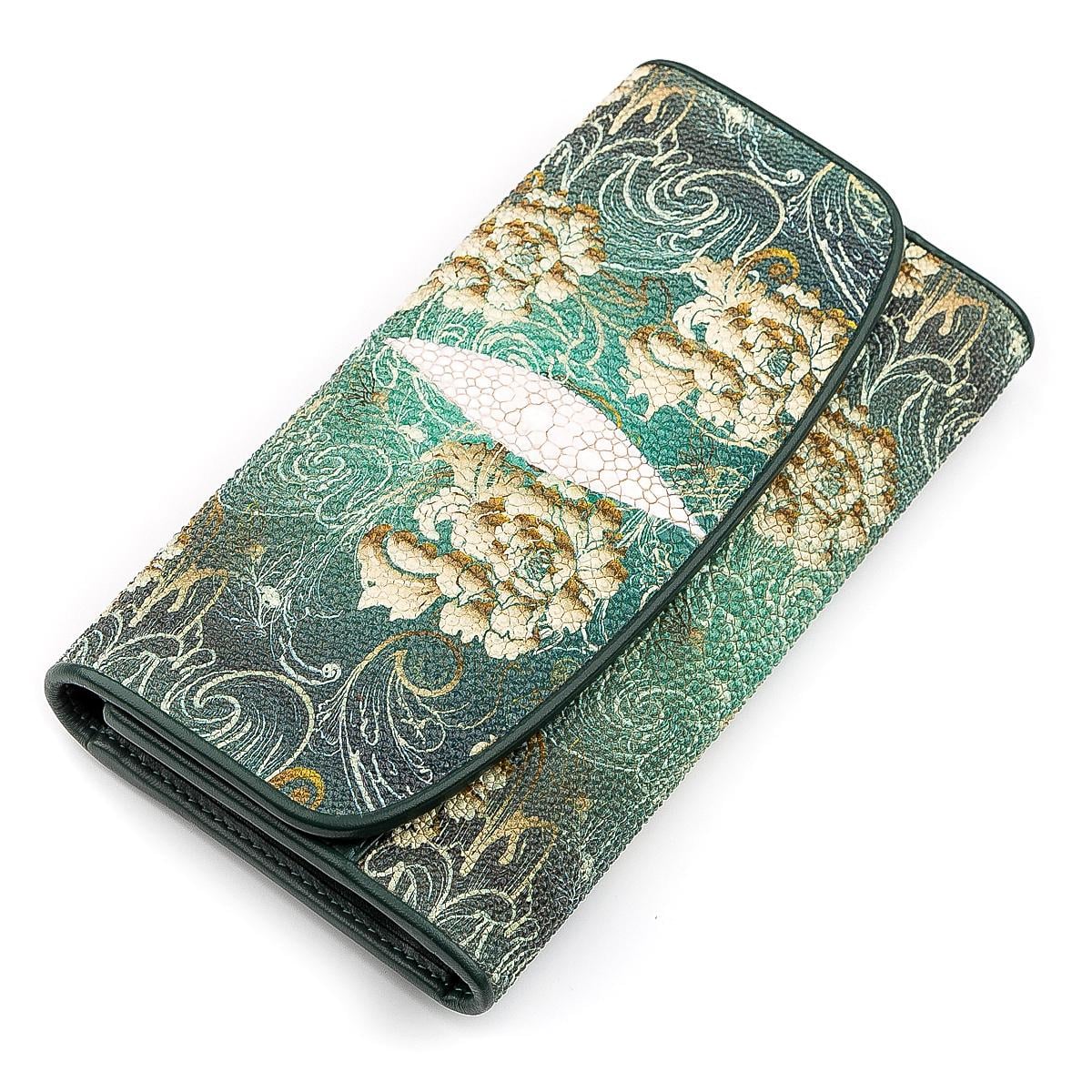 Кошелек женский Stingray leather 18285 кожа Зеленый
