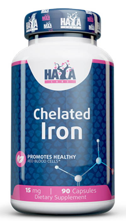 Железо бисглицинат Haya Labs Chelated Iron 15 мг 90 капсул
