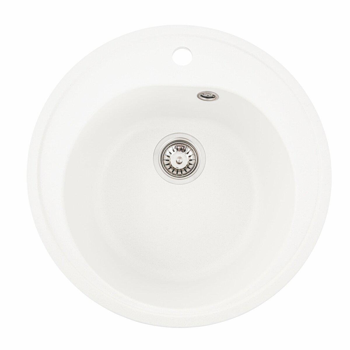 Мойка для кухни гранитная Valeso 510 LUNA Белоснежный матовый (33306)