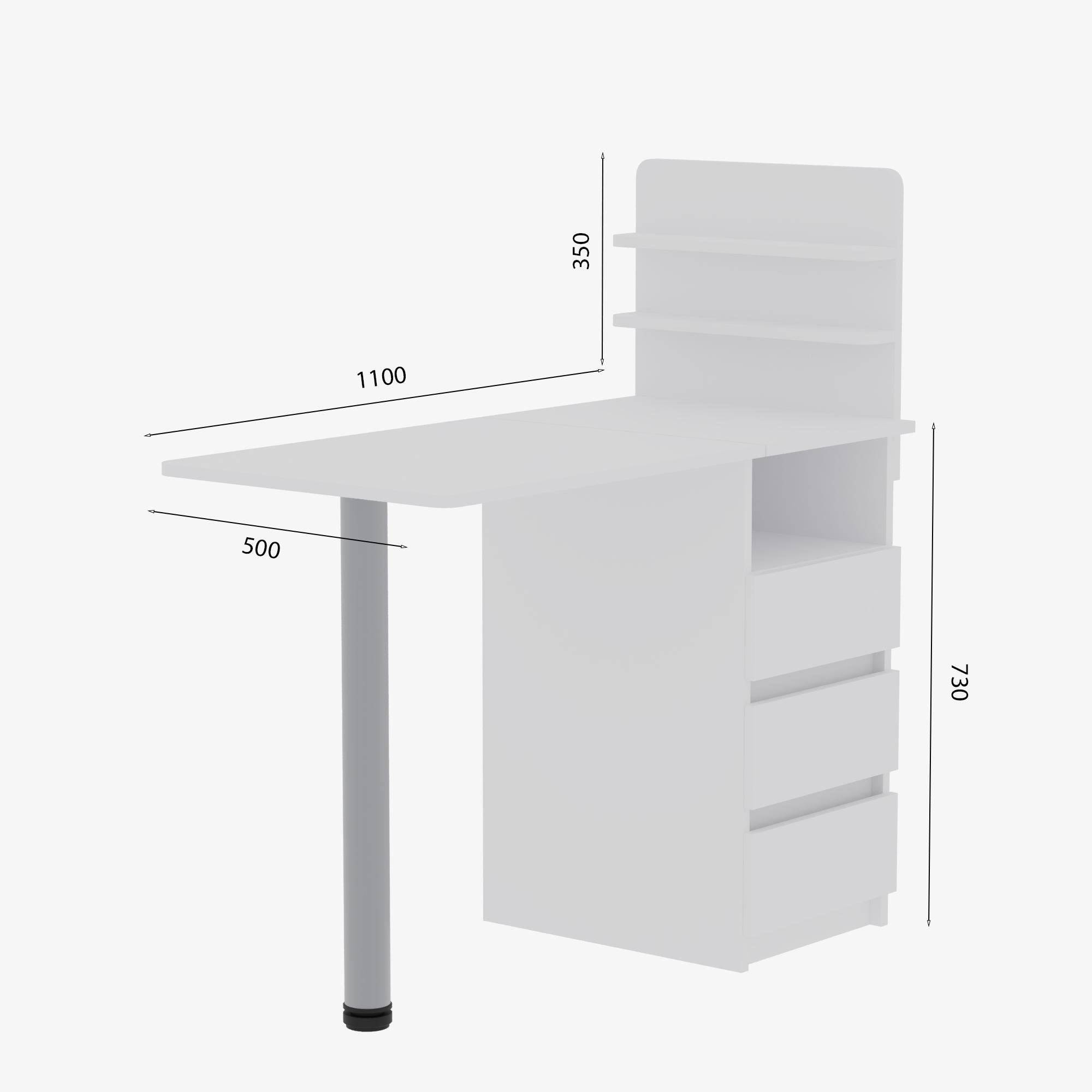 Столик для манікюру Furnigrade МС4 108х110х50 см Сонома (20328536) - фото 2