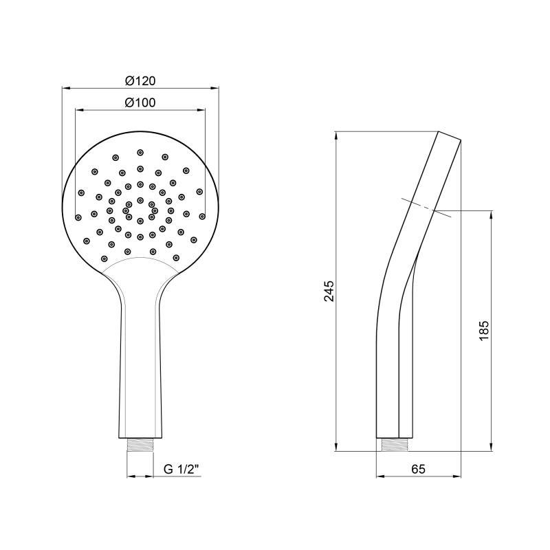 Лійка для душу Q-tap Rucni A120O1ZCC (SD00043477) - фото 3