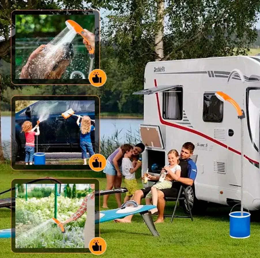 Туристический душ аккумуляторный Portable Outdoor Shower Li-ion 2000 мАч Оранжевый (28077849) - фото 8 Туристический душ аккумуляторный Portable Outdoor Shower Li-ion 2000 мАч Оранжевый (28077849) - фото 8