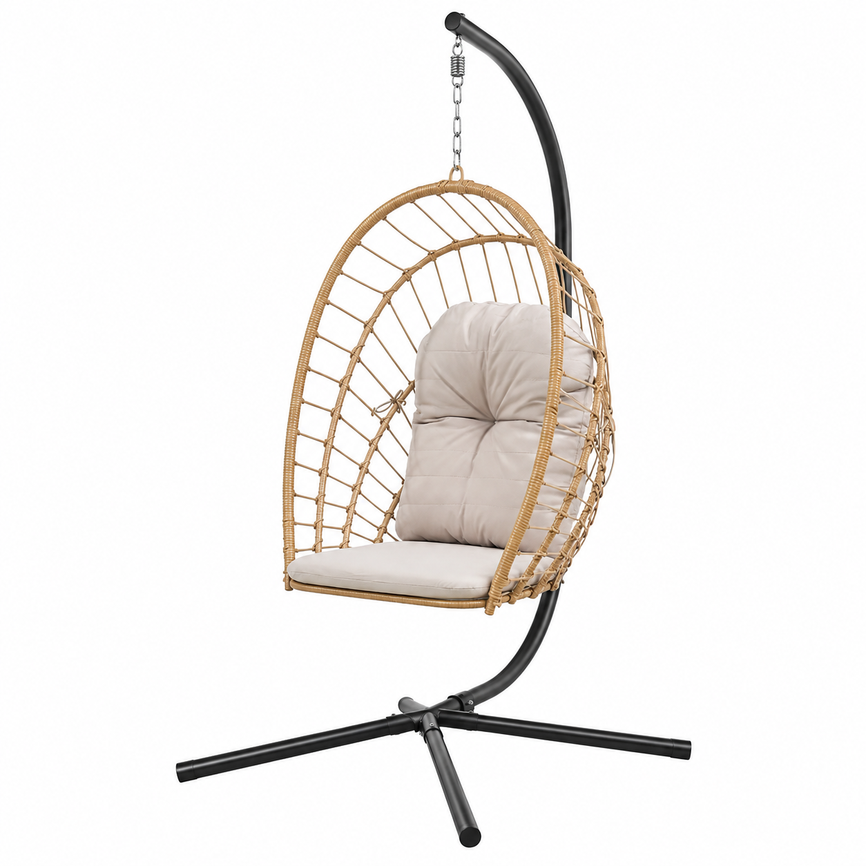 Крісло-кокон Garden Line ERIS FAT0923 дачне до 140 кг з подушкою Коричневий (FAT0923)