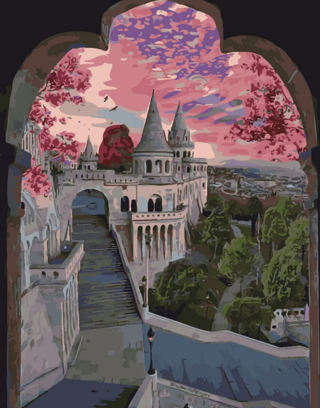 Картина по номерам Strateg Между частями замка 40x50 см (SY6508)